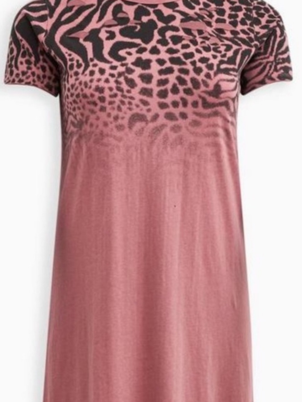 Torrid Lovesick Destructed Slashed Dress Overdyed Animal Pink 0 L 12